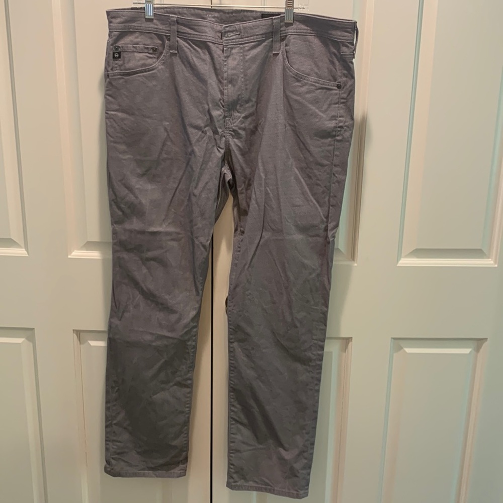 Mens pants. Grey/white tiny pattern. Size 38x32. Adriano Goldschmied brand.